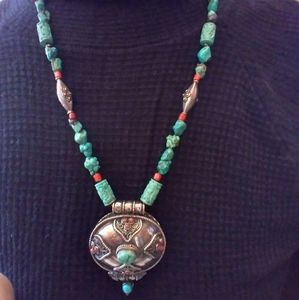 Custom made Necklace with Sterling Silver Tibetan Prayer Box